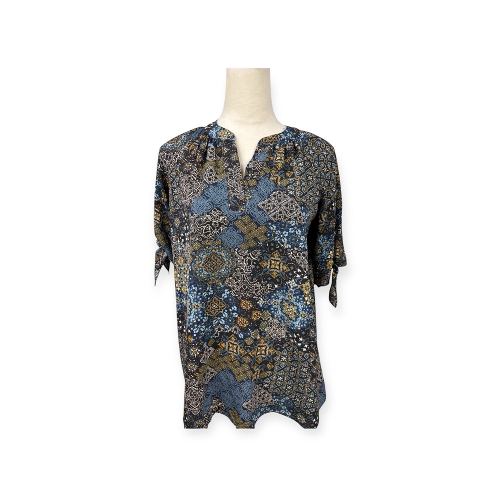 Michael Kors paisley print tie sleeve top size small